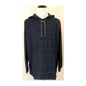American Rag Cie Mens 2X Hoodie Shirt Blue Stripe